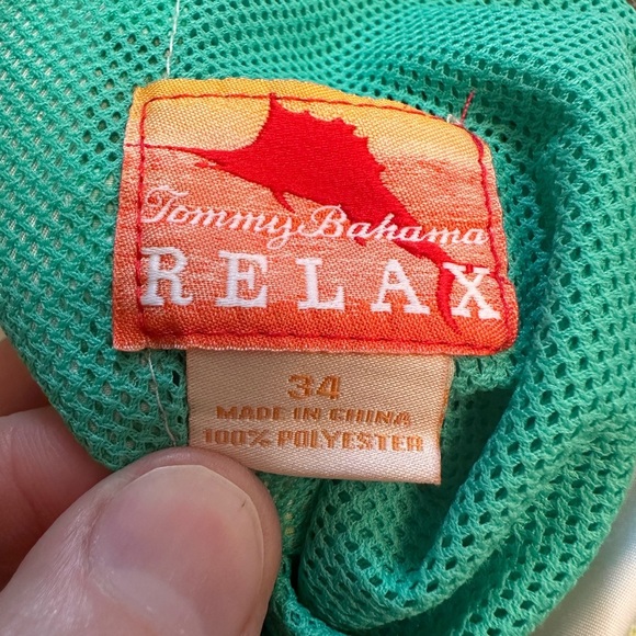 Tommy Bahama Men's 34x10 Plaid Board Shorts Trunks Cream Green Yellow Black - Picture 4 of 8